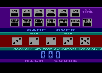 Yahtzee game